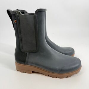 Bogs Holly Tall Chelsea Black Waterproof Rain Boots 72622-031 Womens 12